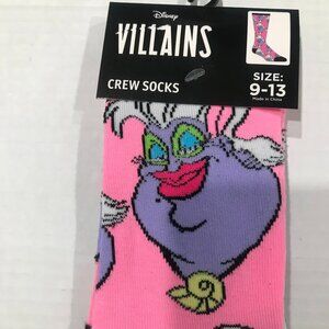 Disney, Disney Ursula, Ursula, Crew Socks, Size 9-13